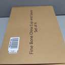 Fine Bone China Stackable Cup and Saucer Set of 6, Pure White Color Glaze Easy to Clean, 6 oz Capacity for Espresso & Cappuccino, Thin and Lightweight Comfortable to Hold, Microwave & Dishwasher safe