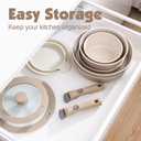 SENSARTE 24 Piece Ceramic Pots and Pans Set, Nonstick Detachable Handle Cookware, Induction Cookware Set with Removable Handle, Healthy Non Stick for RV, DishwasherOven Safe, PFOA Free (Almond Beige), 24 pcs Ceramic Set