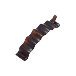 Parcelona French Crinkled Tortoise Shell 4 3/4" Hair Clip Metal-Free Celluloid Acetate Barrette for Long to Thick Hair Non-Slip, Durable Women Hair Accessories