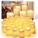 SHYMERY Flameless Votive Candles,Flameless Flickering Electric Fake Candle,24 Pack 200+Hour Battery Operated LED Tea Lights in Warm White for Wedding, Table, Halloween, Christmas Decorations 1.5"X1.7"