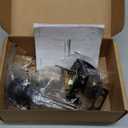 Amazon Basics Exterior Door Knob With Key Lock and Deadbolt, Coastal, Matte Black