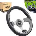 10L0L Golf Cart Steering Wheel for Yamaha, EZGO TXT/RXV/Valor, Club Car DS/Precedent/Onward/Tempo Golf Carts (Carbon Fibre)