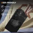 Compatible Samsung Galaxy S23 Ultra Case with 360Spin Versatile Magnetic Ring Kickstand [Compatible with Magsafe] Military Grade Shockproof Slim Heavy Duty Protection, Black