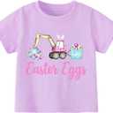 Girls Easter Shirts Kids Cotton Graphic Tees Casual T-Shirts 3-7 Years