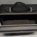 11.4 Inch Extra Large Makeup Bag with LED Lighted Mirror Leather Cosmetic Train Case Light up Mirror Portable Makeup Artist Storage Bag with Dividers Makeup Brush Holder Vanity Black