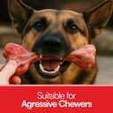 Indestructible Realistic Tough Dog Chew Toy  Natural Rubber Beef Flavor  Bone for Aggressive Chewers Long-Lasting, Teeth Cleaning, Safe & Non-Toxic (Large)