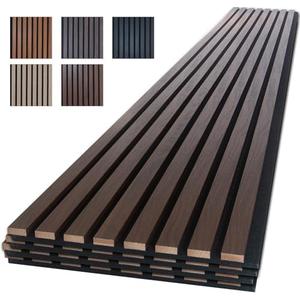 NeatiEase Wood Panels for Wall, 2 Pieces 96" x 12.6" Soundproof Wood Slat Wall Panel for Interior Wall Decor Noise Cancelling, Wood Acoustic Wall Panels, Sound Absorbing Panel (Rustic Walnut)