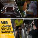 PARIGO Fathers Day Dad Gifts from Daughter Wife Son, Lights Finger LED Flashlight Gloves for Men, Grandpa Father Day Gifts for Husband Papa, Cool Suff Camping Gadgets Fishing Tools Gifts for Men Him