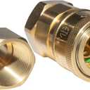 Quick Disconnect Fitting and Quick Connect Hose Fittings for 3/4" Gas Hose, 3/4" Double-Ended Female NPT for Gas Hose Connection, Intended for Kitchen Equipment & Indoor
