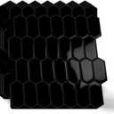 10-Sheet Long Hexagon Peel and Stick Kitchen Backsplash Tiles, 3D Waterproof Self-Adhesive Wall Tile Stick on Backsplash for Kitchen, Bathroom, Fireplace, RV(Black, 12"×12")