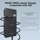 330W/400W Laptop Charger Compatible with MSI Titan 18 HX AI A2XWJG Titan GT77 HX 13VI A2X CreatorPro X18 HX A14V Vector A18 HX A9WIG 17HX Stealth 18 HX AI Raider 18 HX GE76 Power AC Adapter