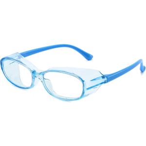 Dollger Safety Glasses Goggles Anti Fog Eye Protection Blue Light Blocking lens Side Shield Anti Pollen Soft TR90 for Boys Girls(Blue)