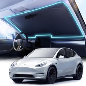 2026 Upgraded Nmoiss Car Windshield Sun Shade [Dot Matrix Reflective Coating] Extended Edge No Light Leakage Design Cooling Protect Car Interior from UV Damage Medium