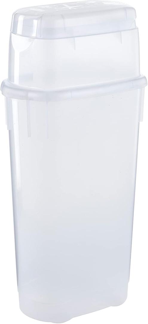 Rubbermaid Wrap N' Craft Plastic Wrapping Paper Organizer Storage Container with Top Ornament Storage Compartment for 20 Standard 30 Inch Rolls, Clear