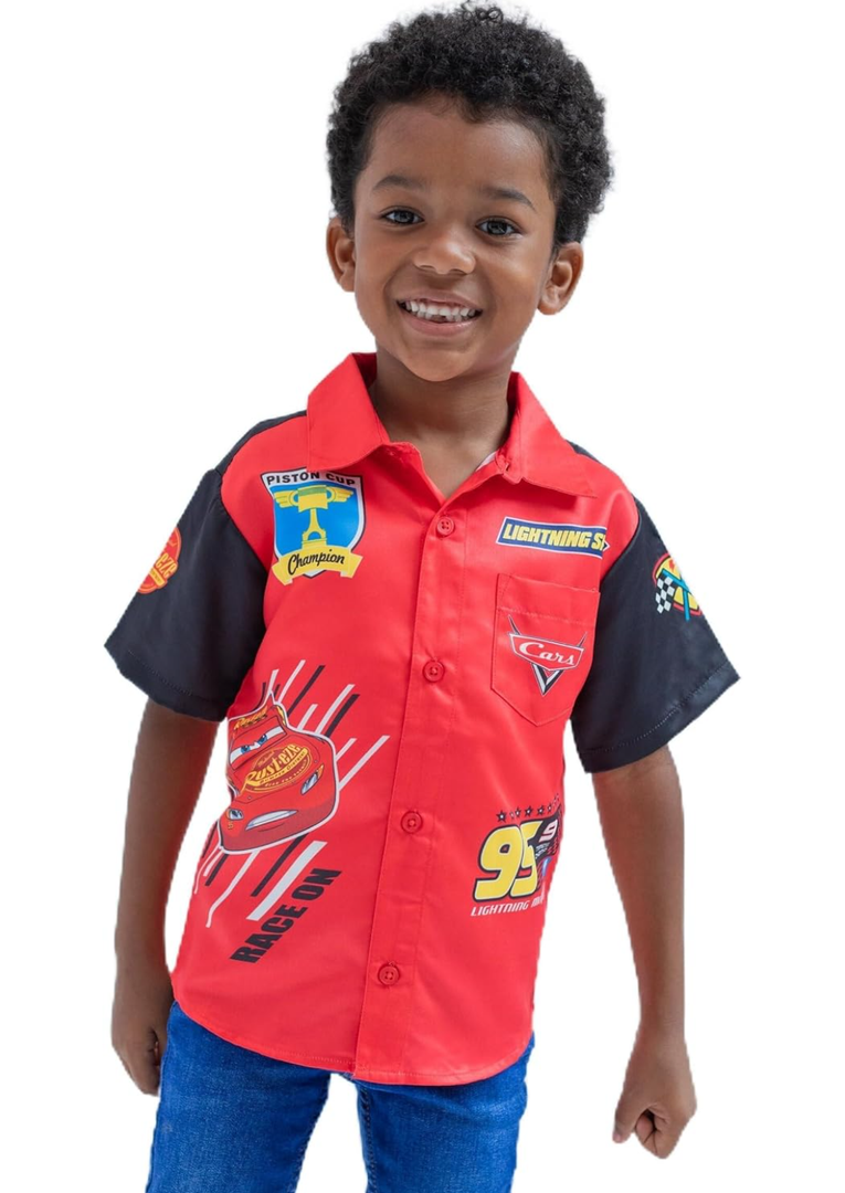 Disney Toy Story Mickey Mouse Cars Nightmare Before Christmas Button Down Shirt Toddler to Big Kid 4T