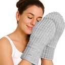REVIX Microwavable Heated Gloves for Hands and Fingers, Unscented Microwave Hand Warmers, Heating Mittens for Women & Men, Hand Muff for Hands Discomfort Relief, Gray, 1 Pair