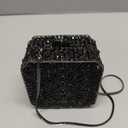 Boutique De FGG Women Metal Box Crystal Clutch Purse Evening Bag Wedding Bridal Rhinestone Handbags Party Clutch Bag,Mini