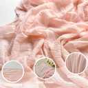 Booque Valley Pink Table Runner 10ft Boho Cheesecloth Super Soft Seersucker Gauze for Wedding Bridal Shower Baby Shower Birthday Party Decoration Centerpiece Table Decor, 2 Pack, Blush Pink