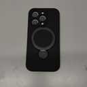 Upgraded 360 Spin for iPhone 14 Pro Silicone case with Invisible Stand, Soft Anti-Scratch Microfiber Lining Inside Phone Cover with Kickstand Rotatable for Women and Men, Black