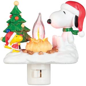 Snoopy By Camp Fire 4.5 Inch Polyresin Swivel Plug Flickering Night Light