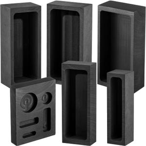 Layhit 6 Pcs Graphite Casting Ingot Molds Casting Smelting Molds for Melting Refining Gold Silver Aluminum Copper Brass
