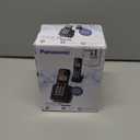 Panasonic Cordless Phone 2 Handsets System Expandable with Amber Backlit Display KX-TGC352B (Black)