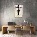 ANRUOXI Jesus Christian Canvas Wall Art, Religious Wall Art Decor for Bedroom Living Room, Death of Jesus Picture Prints Minimalism God Wall Art Poster, Christ Home Churches Painting 18" Wx24 H Inch