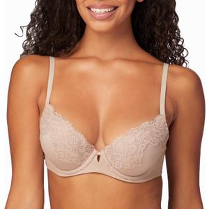 Maidenform Women's Comfort Devotion Your Lift Underwire Bra With Lace Trim, Convertible Straps (34D)