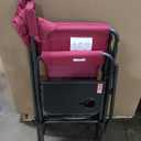 30" Tall Directors Chair with Side Table, 400LBS Bar Height Folding Camping Chair for Makeup Artists, Outdoor Events, Portable Foldable Chair with Cup Holder & footrest - Wine Red/Black