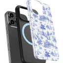 for iPhone 13 Pro Case, Wireless Charging Compatible,Dual-Layer Protection with Stylish Wildflower Design, Soft Silicone + Hard Shell, Cute Chic Phone Cover for Women - Blue Safari Delight