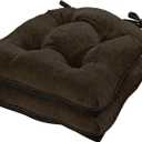 Cozyide Chair Cushions for Dining Chairs, 17" x 17" Non-Slip Kitchen Chair Pads with Adjustable Ties, Indoor Chair Cushions for Dining Room, Chocolate (Pack of 2)