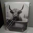 Black and white highland cow bathroom funny canvas wall art for living room farmhouse posters prints vintage modern wall art decor bedroom poster print Framed16x24inch (16x24inchFramed)