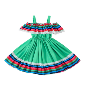 VINUOKER Toddler Girls Mexican Dress Cinco de Mayo Dress Mexican Traditional Fiesta Dress Size 80
