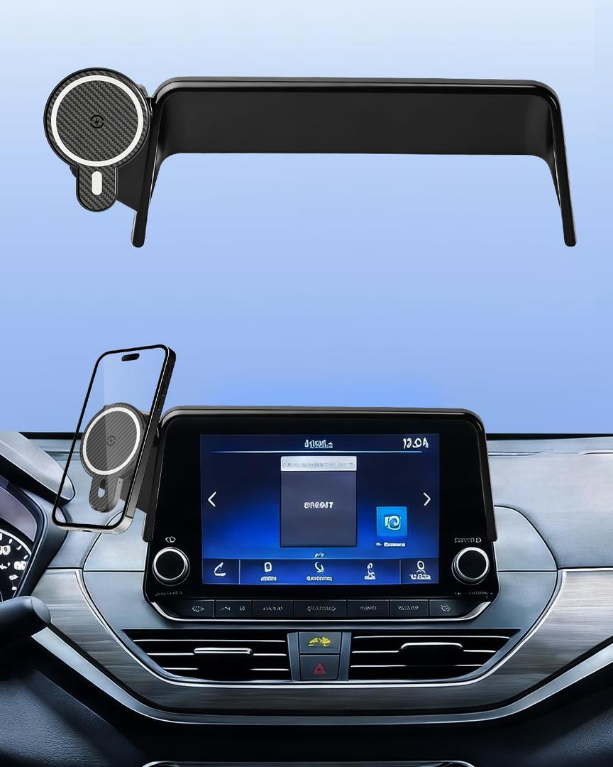 PZK Car Phone Holder for Nissan 2021-2025 Rogue/2020-2025 Sentra/2019-2025 Altima Accessories, Magnetic 15W Wireless Charger Phone Mount for Rogue Sentra Altima with 8-inch Screen Automobile Cradles
