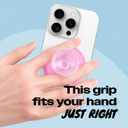On The Grip Compatible with Magsafe Ultra-Thin Collapsible Phone Grip Sleek Magnetic Phone Holder for iPhone & Android, 360 Rotation, Wireless Charger Compatible, Durable & Portable (Pink)