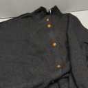 PRETTYGARDEN Women's Winter Button Down Cardigan Sweaters Mock Neck Lantern Long Sleeve Chunky Knit Jacket Trendy Outerwear (Black)