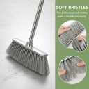 Indoor Soft Bristles Angle Sweeping Broom with Long Handle for Kitchen Hardwood Floor Cleaning (Broom)