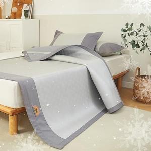 King Size Cooling Mattress Pad for Hot Sleeper, Ultra Cold Tech Fiber Cool Mattress Cover, Smooth Noiseless Cooling Mattress Protector, 16'' Deep Pocket(Silver Gray)