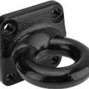 4-Bolt Pintle Hitch Lunette Ring, I.D. 3 inch, Towing Weight 60000 lbs, Black Heavy Duty Steel with 6 inch Bolt Base for Truck Trailer