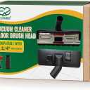 EZ SPARES 1 1/4 inch 32mm Universal Vacuum Cleaner Euro Floor Brush Head Brush Attachment for Floor and Carpet Combo Tool (Black)