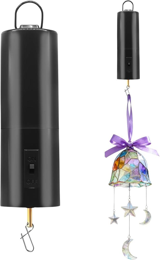 1 Pack Wind Spinner Motor Hanging Display Rotating Motor Battery Operated Multi-Purposes Rotatable Hook for Garden Outdoor Decoration(Black)