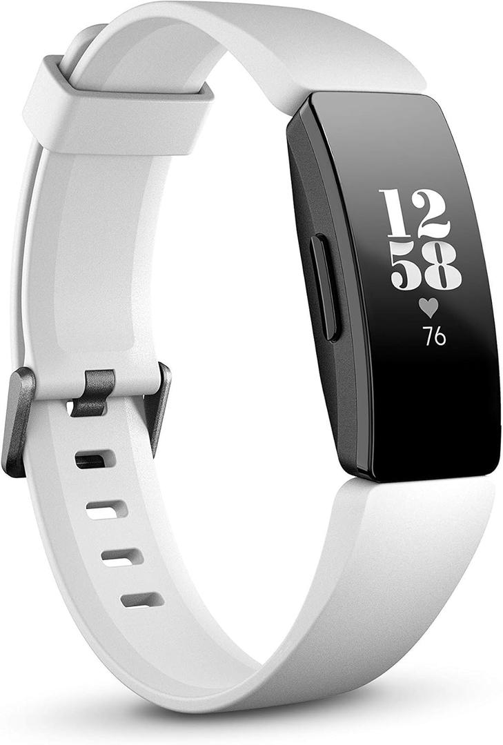 Fitbit Inspire HR Heart Rate and Fitness Tracker With S and L Bands, White, One Size, 1 Count