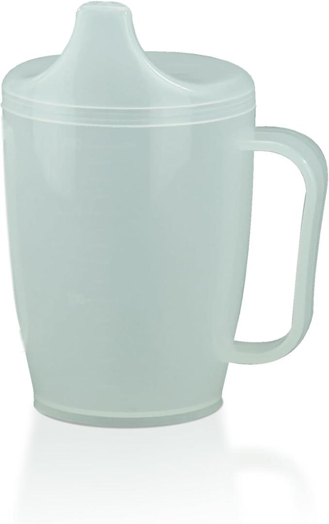 Adult Sippy Cup with Easy-Grip Handle & Spout Lid, 8.5 oz Lightweight & Spill-Resistant Mug for Seniors & Adults, Use for Cold Beverages, Travel & Home - 1 Pack