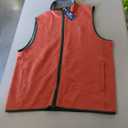 Diamond-quilted Zip Vest In Cotton Blend In Orange/Grey, Large