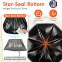 Delxo 55-60 Gallon Trash Bags, 150 Count, 40×54'' Large Black Garbage Bags – Light-to-Medium Duty Star-Seal Can Liners for Commercial, Lawn and Leaf Bags – Bulk Value Pack, Made in USA