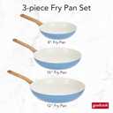 GoodCook Healthy Ceramic Titanium-Infused 3-Piece Fry Pan Set, Light Blue Induction Cookware, Nonstick Cooking Pan, Frying Pan Skillet for Eggs, Meats, Vegetables, Sauces, Warming Tortillas