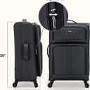 U.S. Traveler Anzio Softside Expandable Spinner Luggage, Dark Grey, Checked-Medium 26-Inch