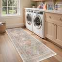 zesthome 2x6 Runner Rug for Hallways, Machine Washable Rug, Non Slip Vintage Low Pile Runners, Stain Resistant Runners for Entryway, Kitchen, Bathroom, Laundry Room, Corridor