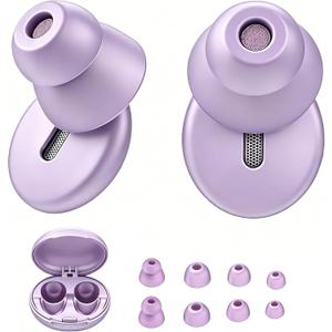 Sleep Ear Plugs for Side Sleepers, Breathable Hole Reduce Ear Pressure, Soft Reusable Silicone Earplugs for Snoring Shooting Airplane Travel 0.1oz in Weight