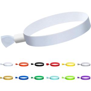 Green-Power America 100 Pcs Cloth Event Wristbands, Event Wristbands, Colored Wrist Bands for Events, for Lightweight Concert Wrist Strap for Activities, Party Bracelets for Events (Color : White)